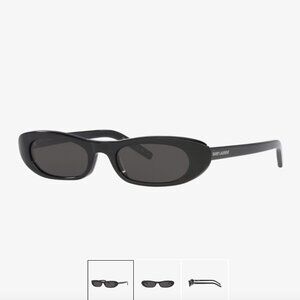 Saint Laurent SL 557 Sunglasses Black - Hailey Bieber